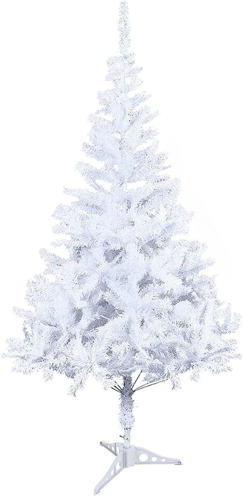 Goluckyin Christmas Tree, Artificial Christmas Tree With 200 Tips, Flame Retardant, PVC Christmas Tree White 120CM/150CM