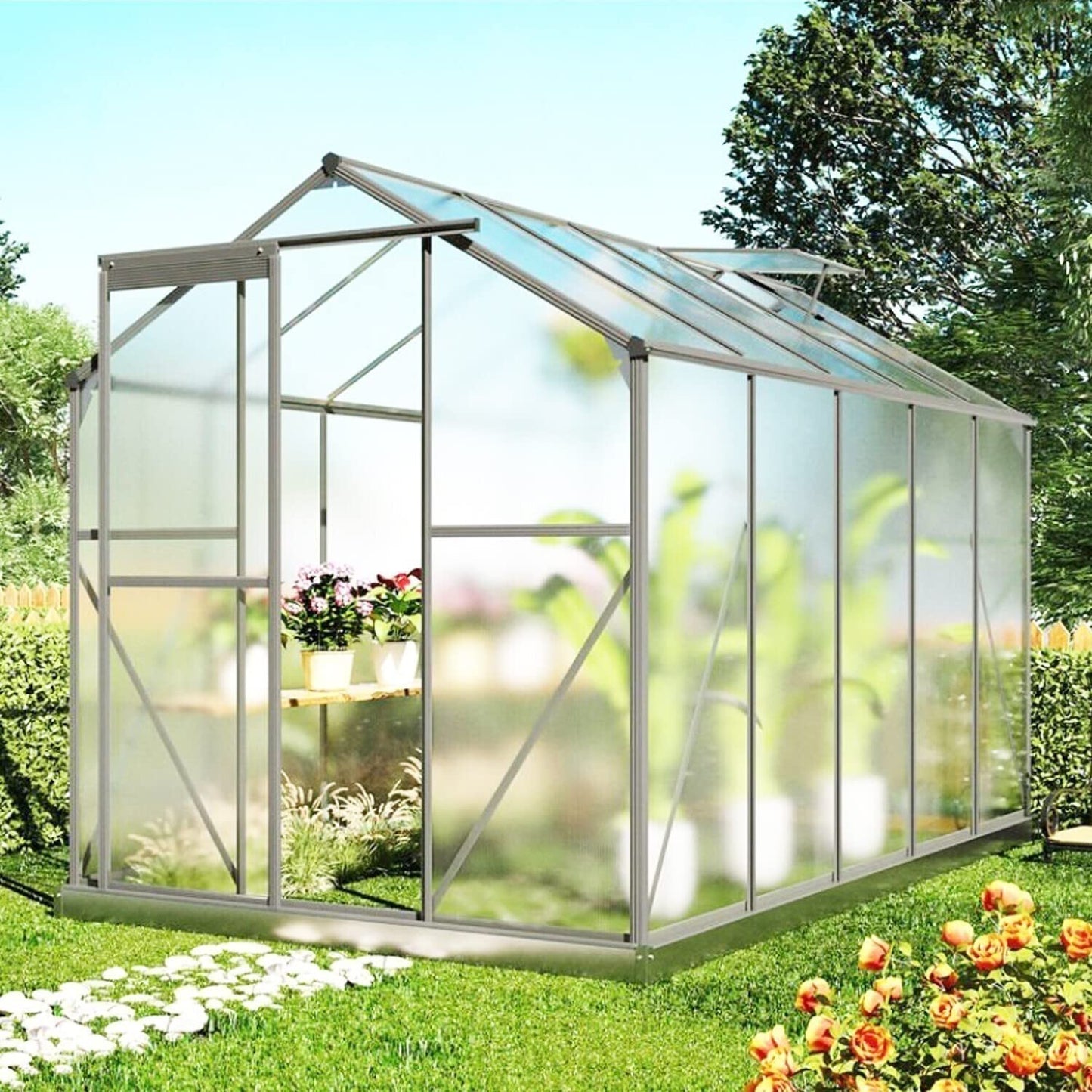 Polycarbonate hollow-wall sheets - 200 dimensions to choose from | 123.5*63.7*6cm thickness | UV-resistant (transparent)|shockproof double-skin sheet greenhouse panel multi-wall panels