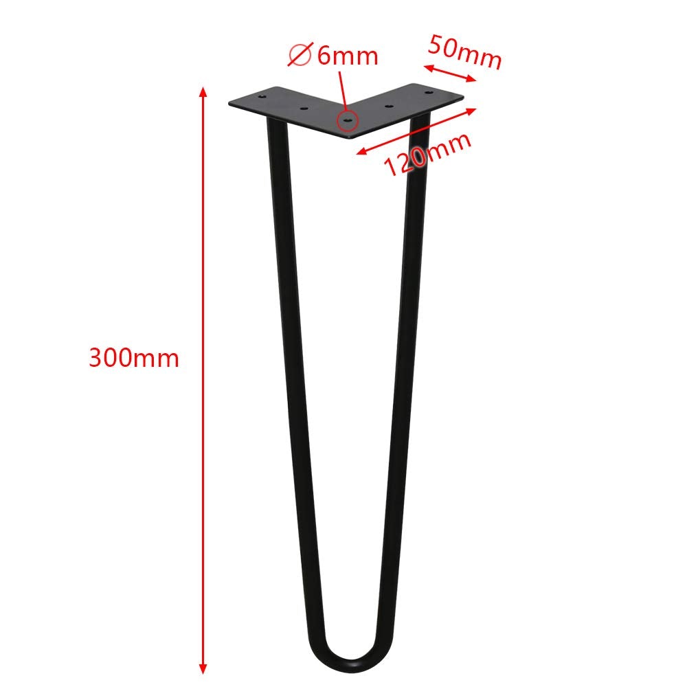 Goluckyin 4er Hairpin Legs desk table legs 30cm 2 rod